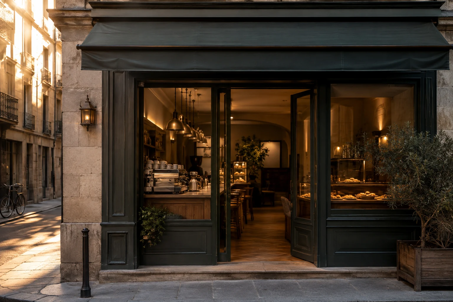 Warm independent coffee shop